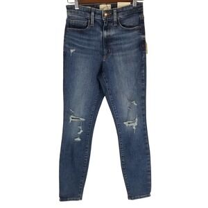 Universal Thread High Rise Skinny Jeans Women Size 4 Short Distressed Blue Denim